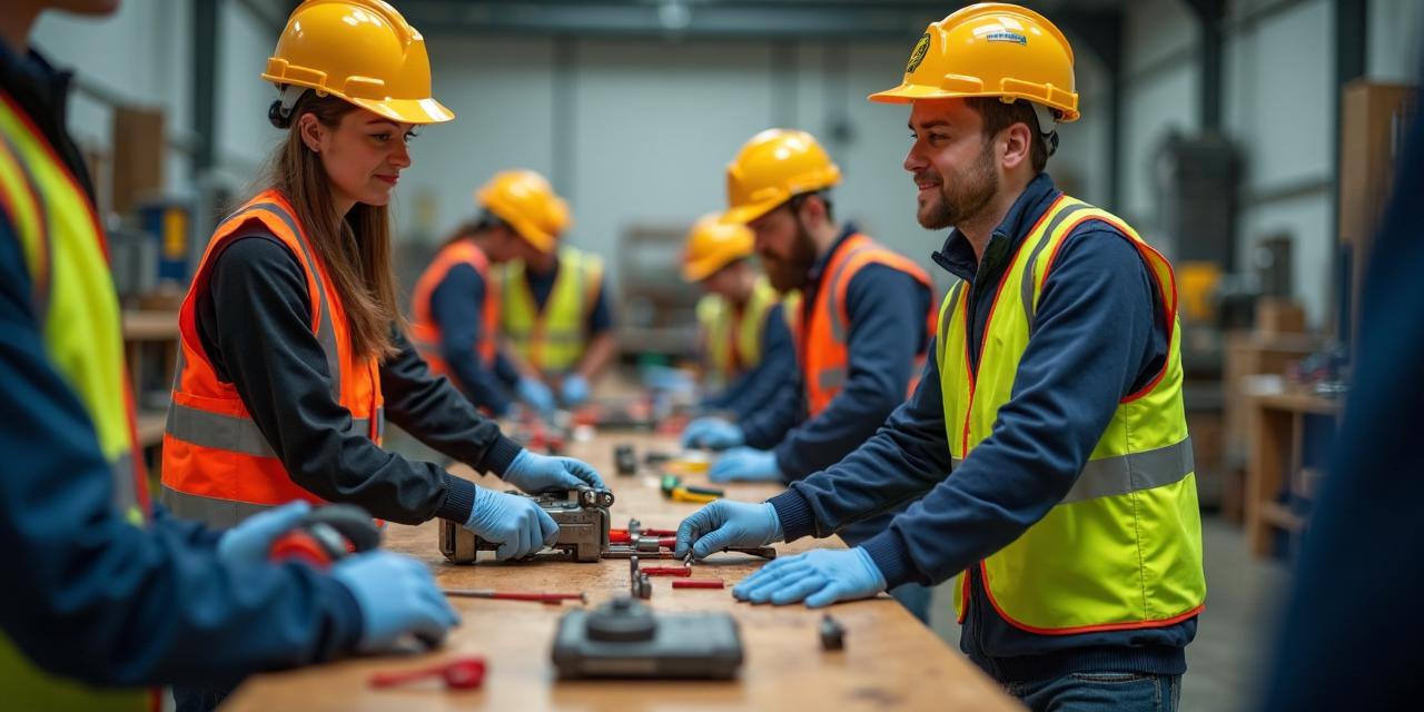Apprentices working on practical skills in an Irish training centre